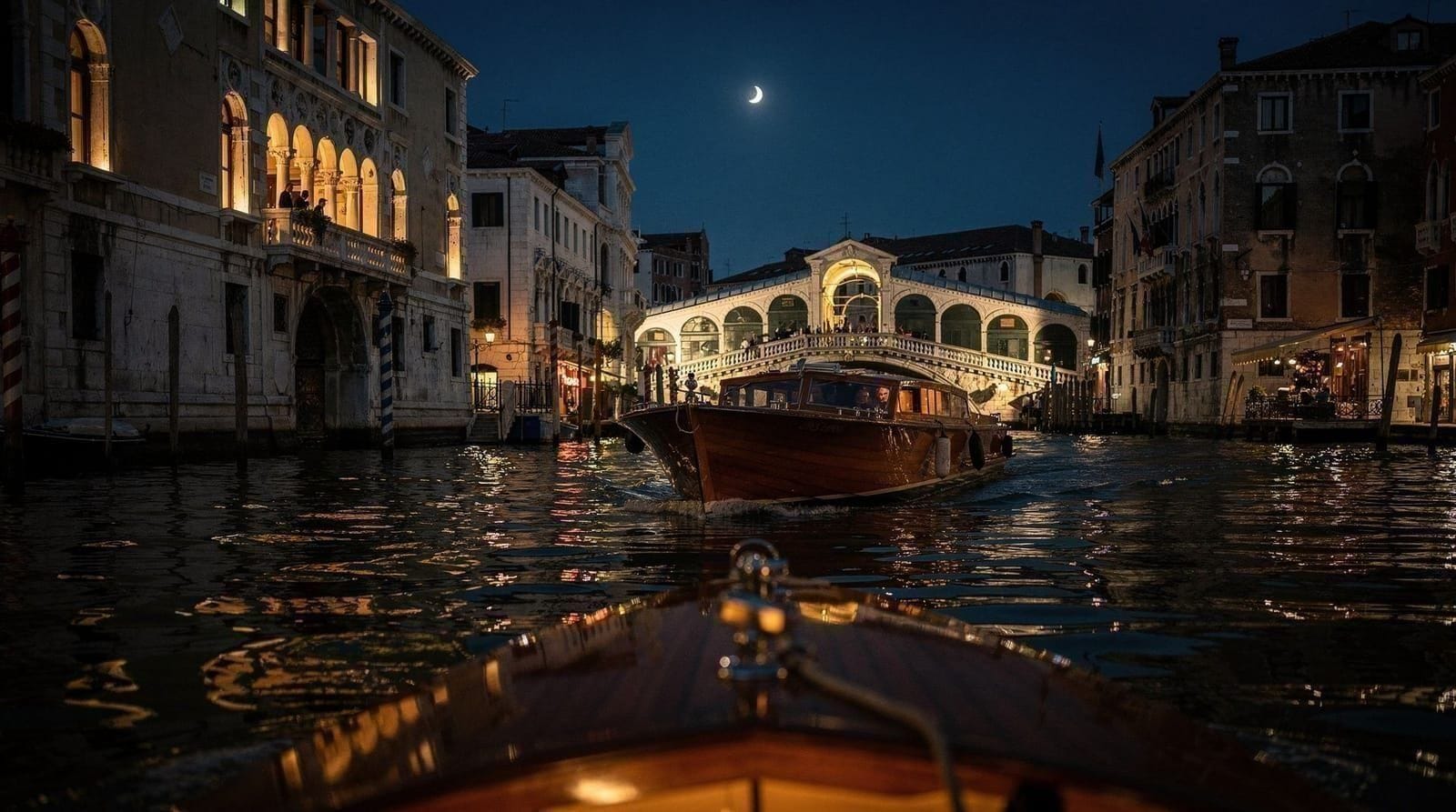 Venice by night boat: evening cruises, night tours, and after-dark on the water — Venice after dark from the water is a different city. Best evening boat tours, n